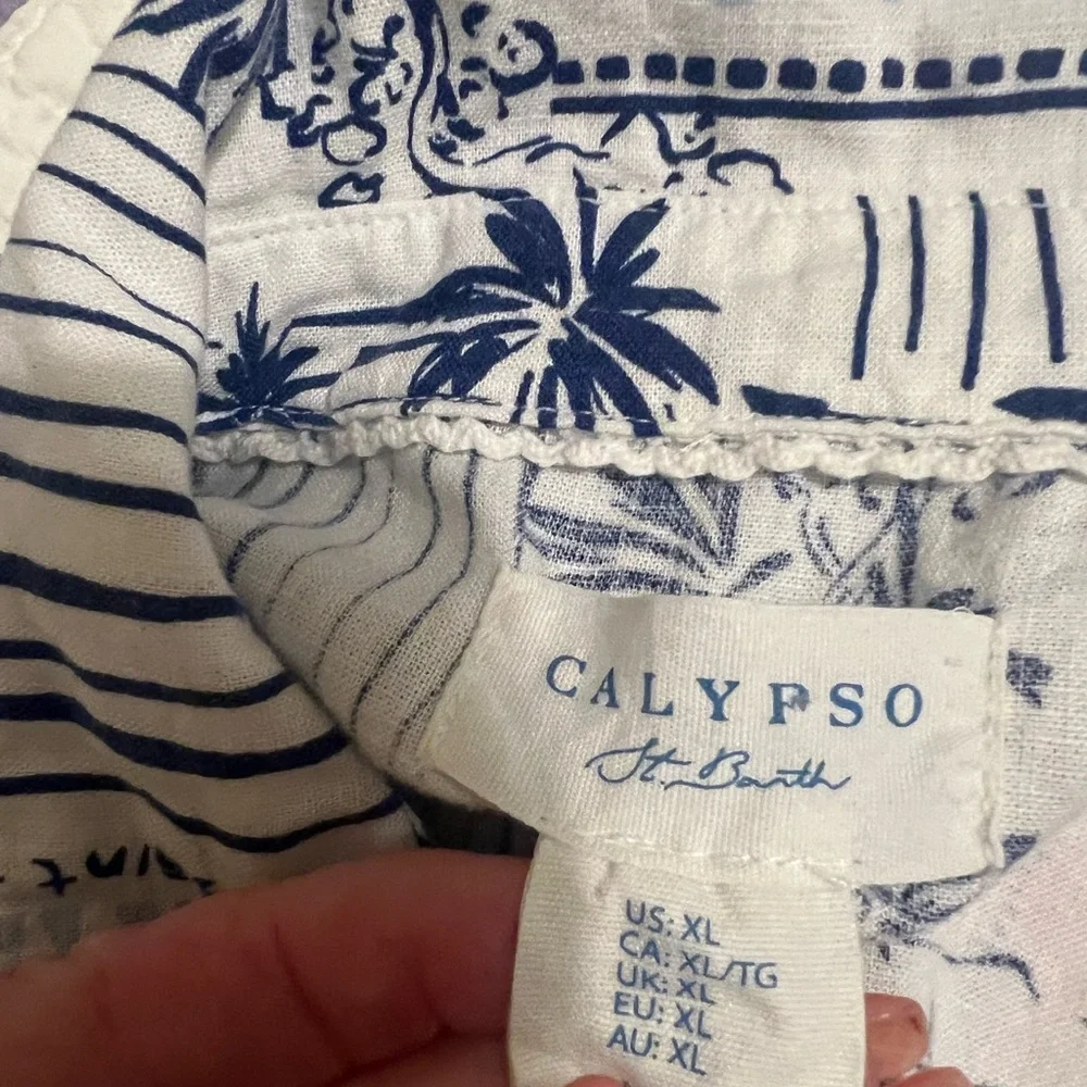 Calypso St. Barth Navy and White Floral dress - Picture 5 of 6